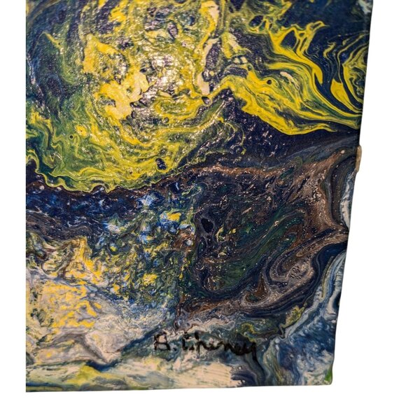 Abstract Acrylic Pour Painting On Canvas - Picture 5 of 9